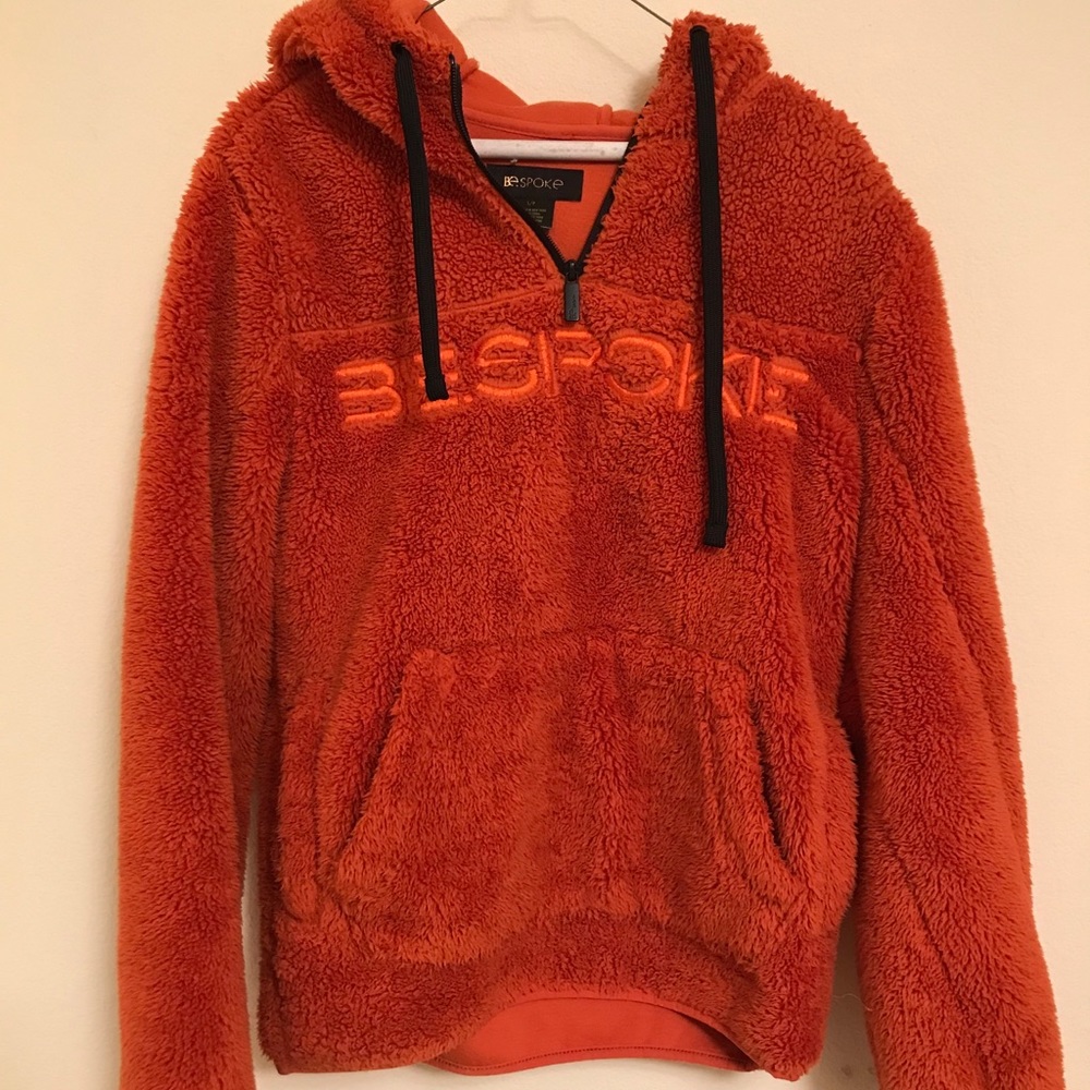 Super cozy furry orange hoodie pullover WARM
